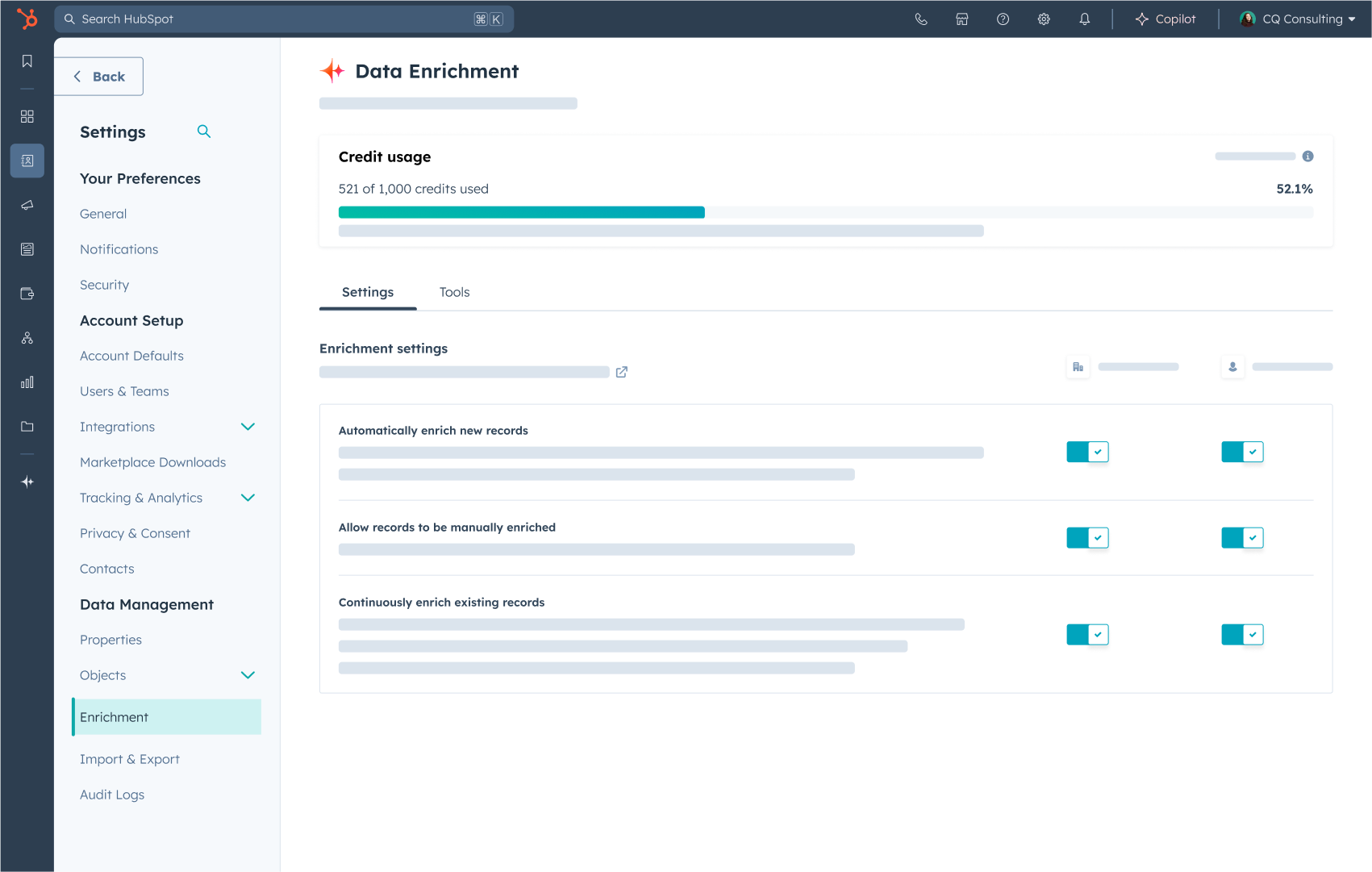 Data Enrichment 4 _ Enrichment Settings