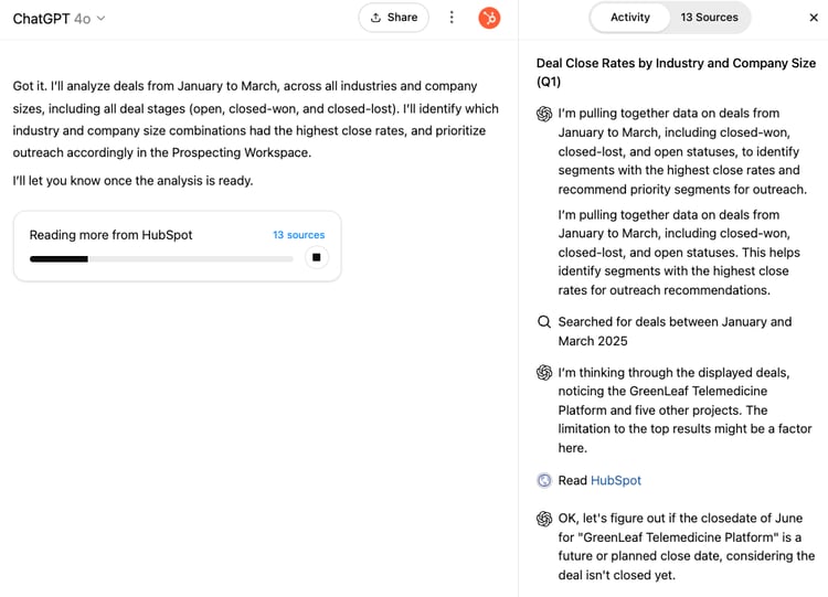 引用：ChatGPT用のHubSpotコネクターを設定して使用する