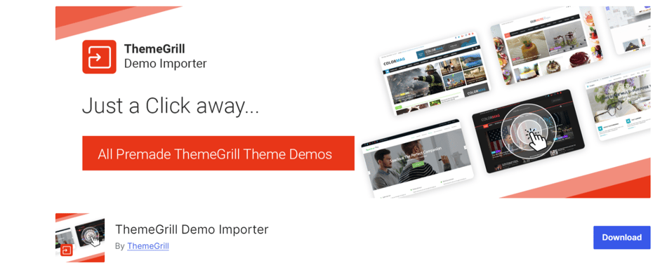 WordPressの「ThemeGrill Demo Importer」プラグインイメージ