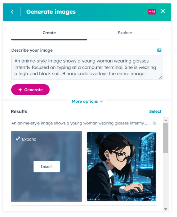 AIを使って画像を生成する｜HubSpotナレッジベース