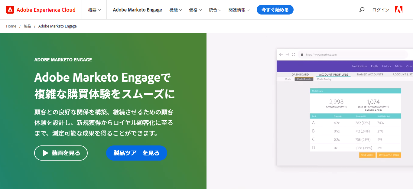 HubSpot比較 Adobe Marketo Engage