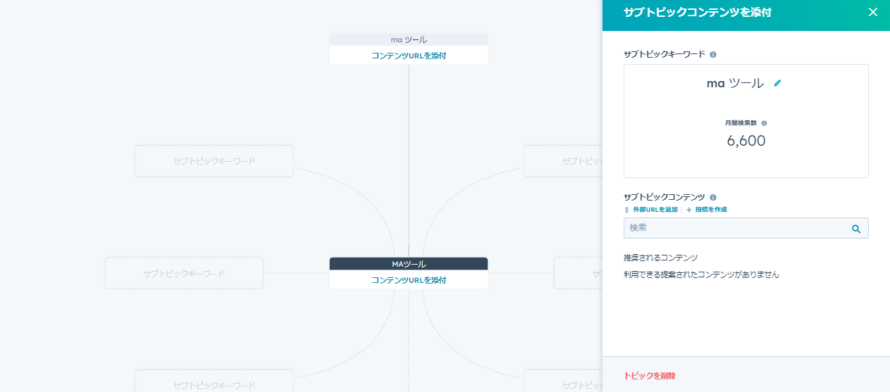 HubSpot Marketing Hub トピック管理