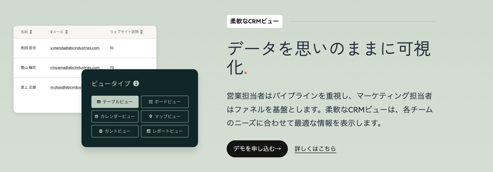 Flexible CRM Views の画面例