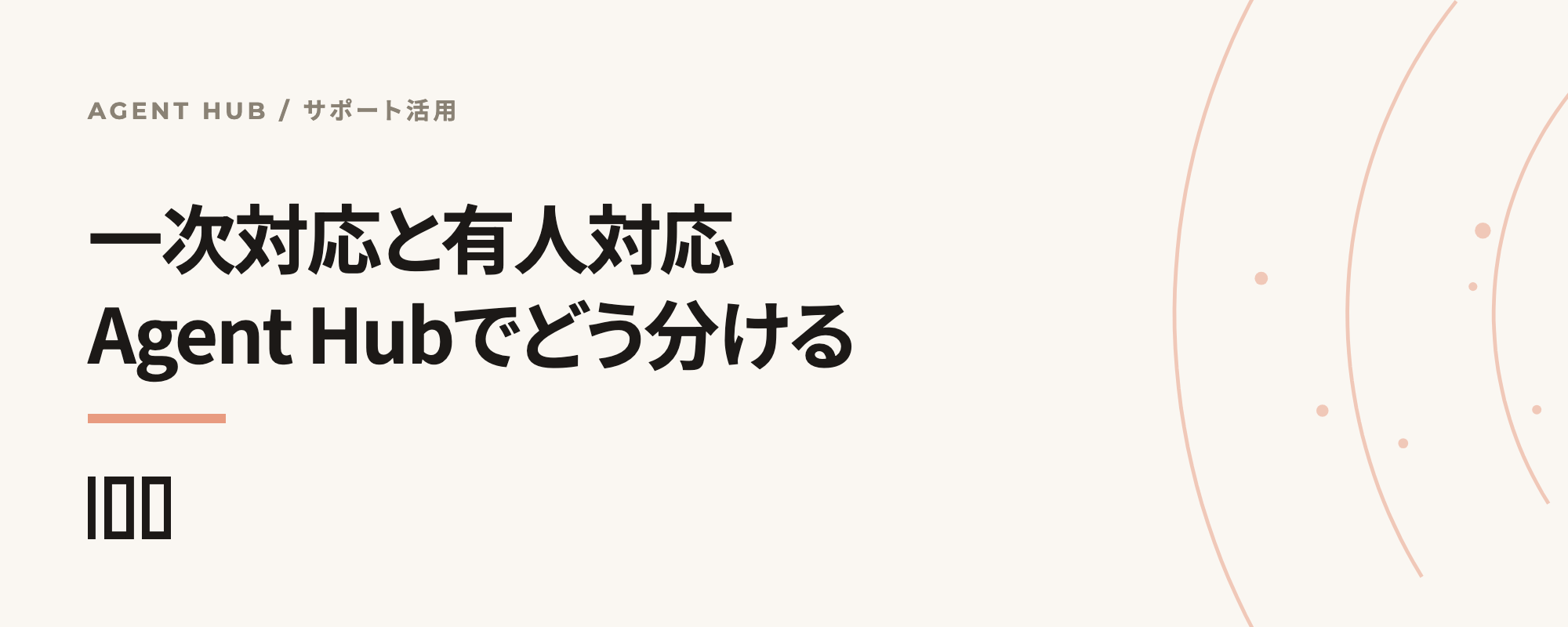 カスタマーサポートでのAgent Hub活用と、一次対応と有人対応の切り分けを示す記事サムネイル