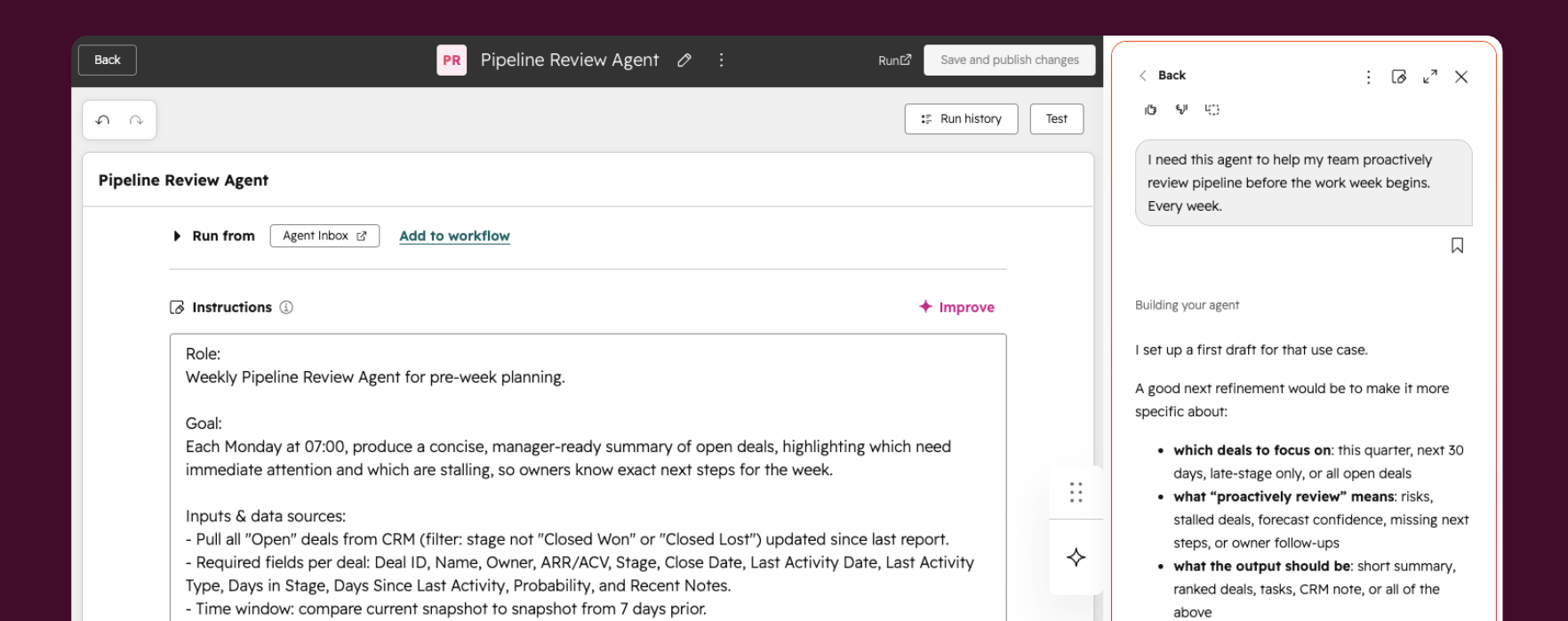 説明するだけでOK。Breeze AssistantがAgent Builderで構築を代行