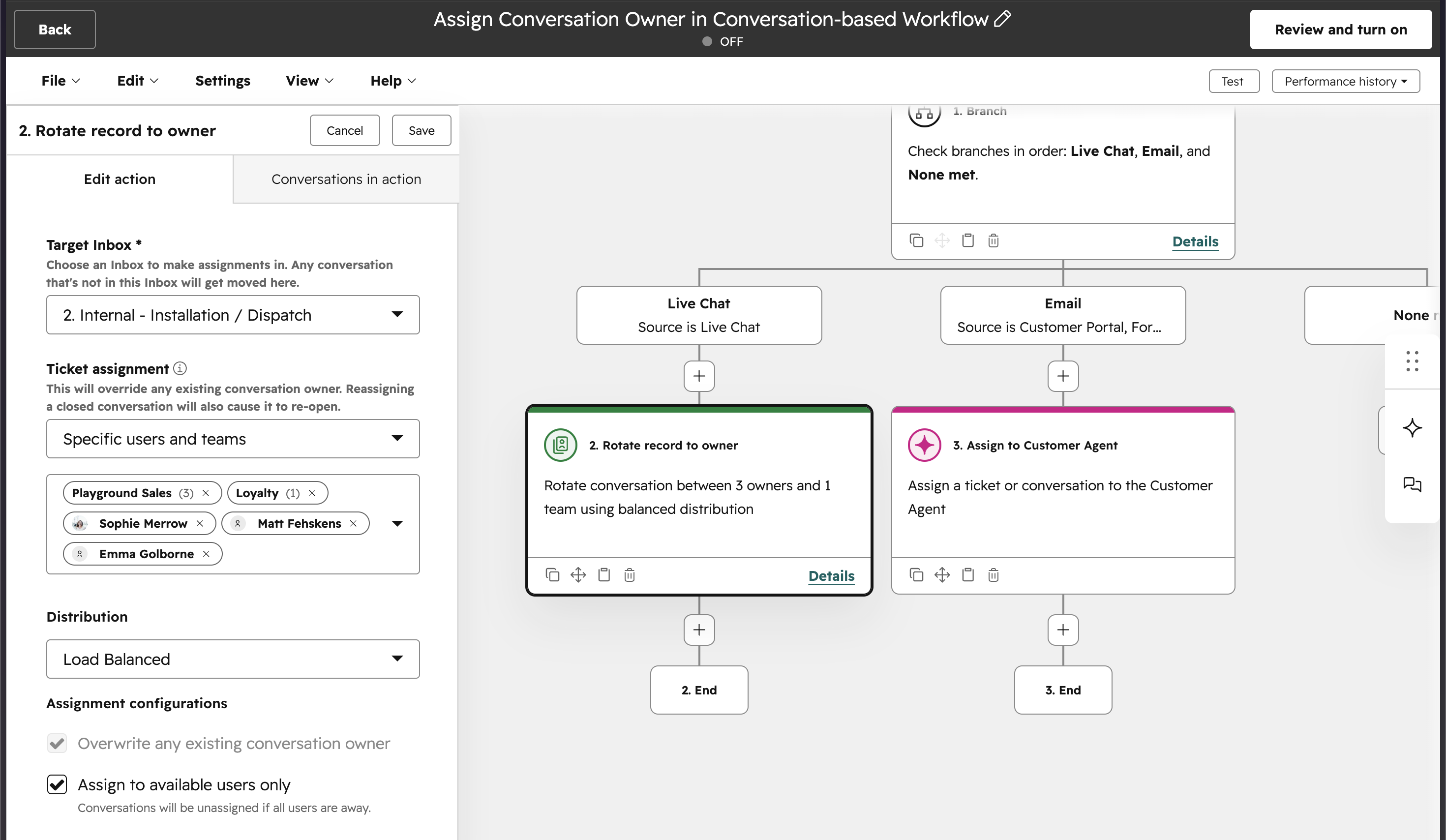新しい会話ルーティングオプション「割り当てワークフローを使用する」が追加