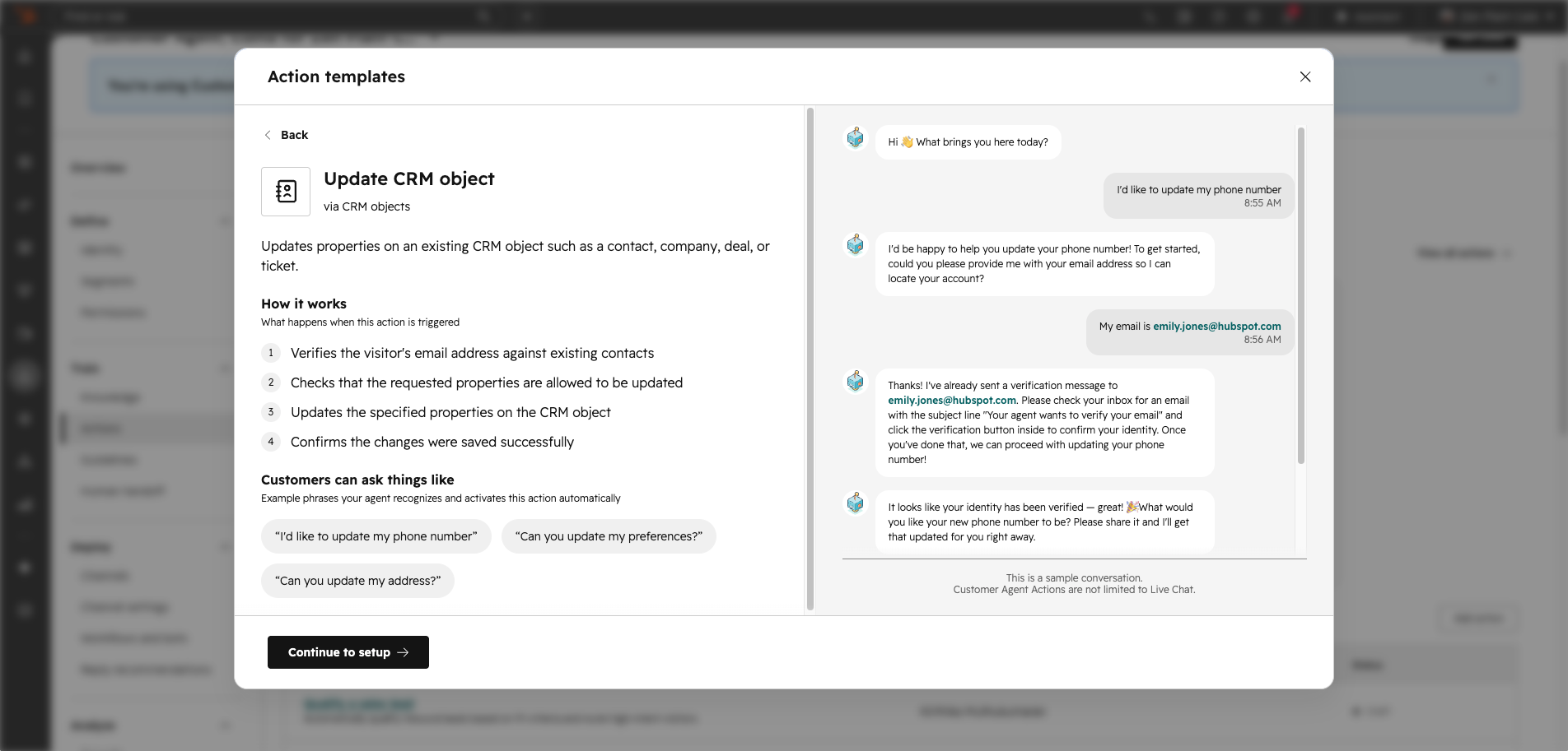 新しいアクションライブラリー:Customer Agent向けのHubSpot CRM・ワークフロー・Shopifyアクション