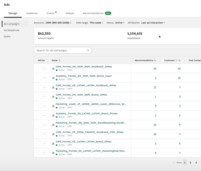 Google Ads の推奨事項がHubSpot内で確認可能に