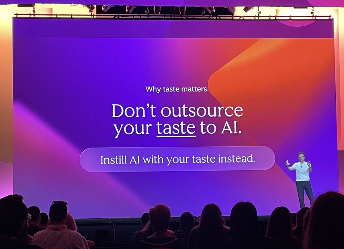 UNBOUND 2026のセッションスライド「Don't outsource your taste to AI. Instill AI with your taste instead.」
